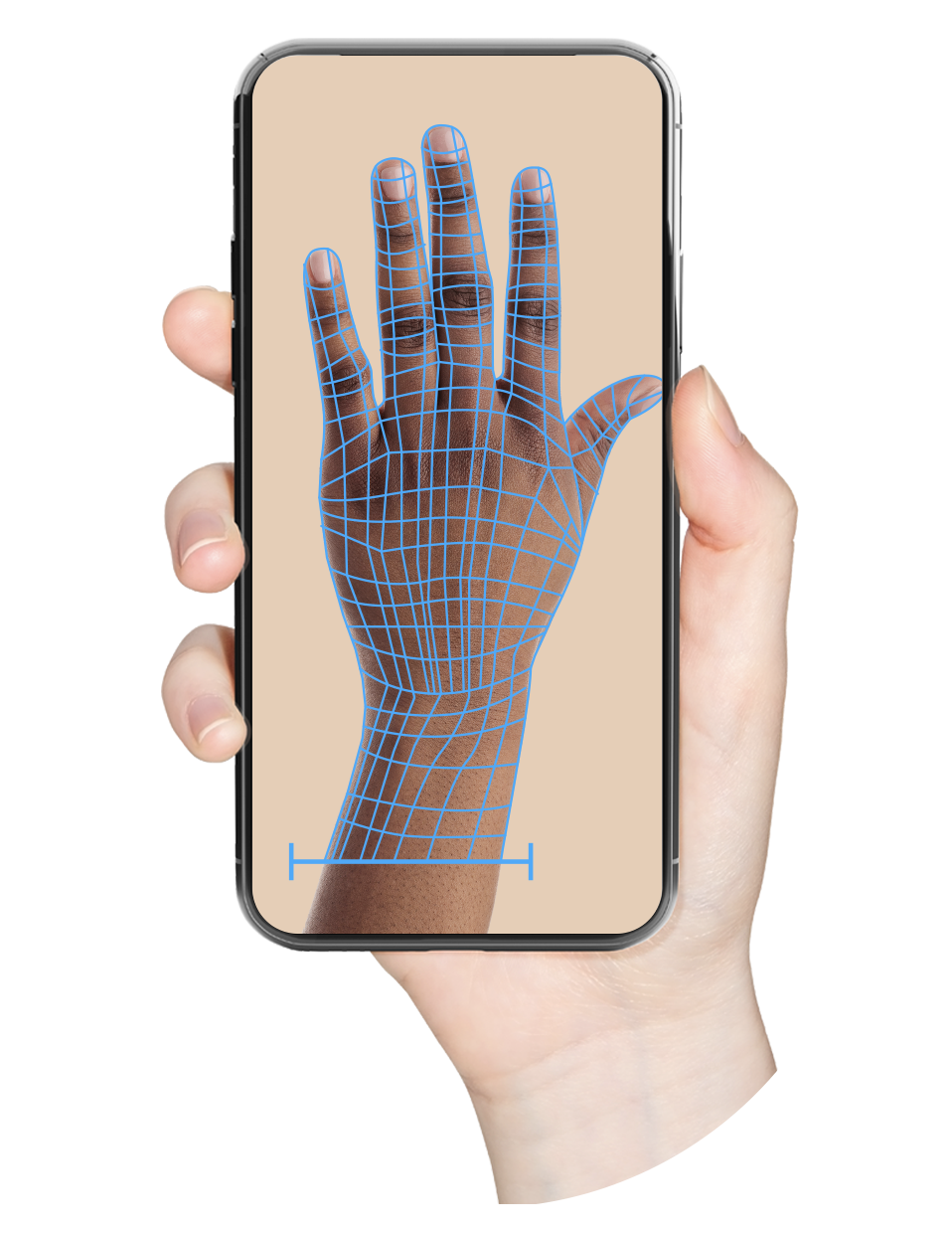 application via scan 3D de la main
